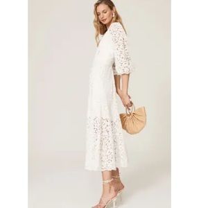 Jonathan Simkhai White Lace V-Neck Dress